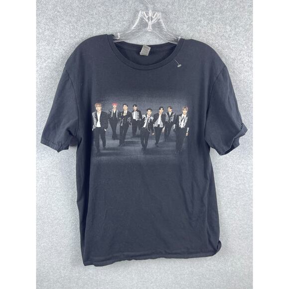 Ateez The Fellowship Tour Shirt Size L Black Short Sleeve Tee K Pop Music Band - Picture 1 of 7